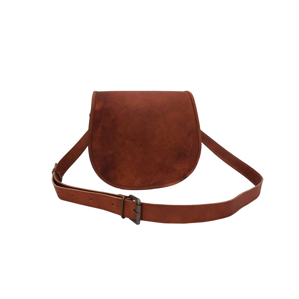 5779 Handmade Full Grain Vintage Leather Crossbody Sling Bag /Teen Girls